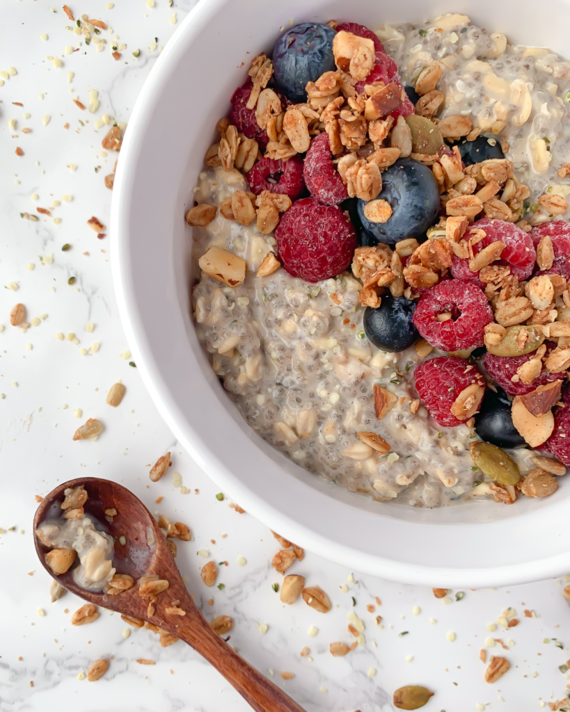 Enjoy overnight oats in a bowl instead of a jar