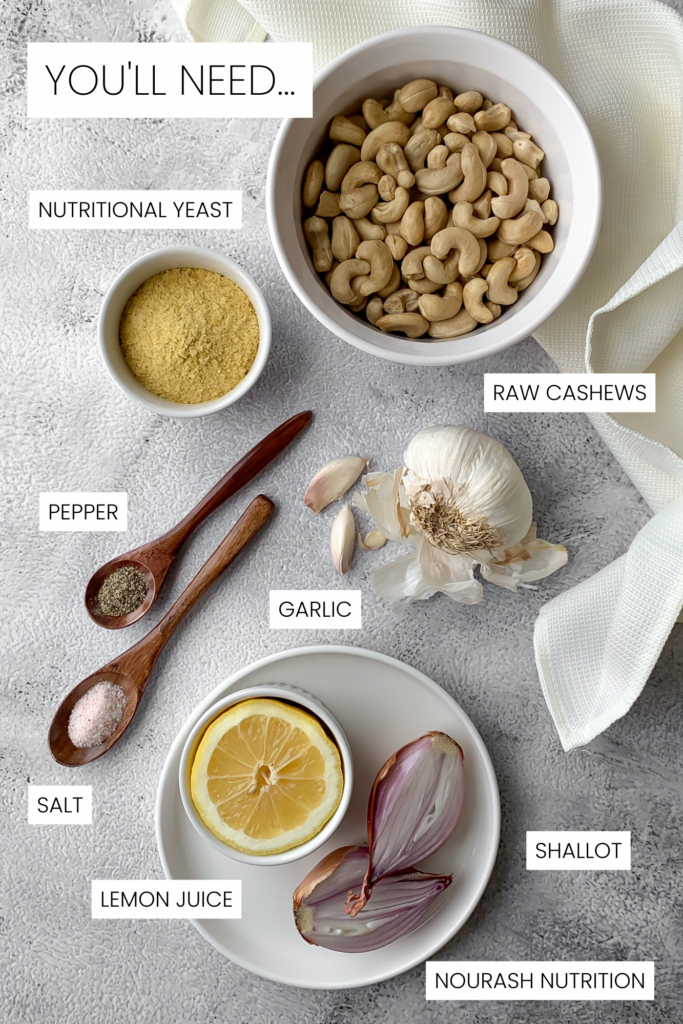 ingredients for dairy-free Alfredo sauce