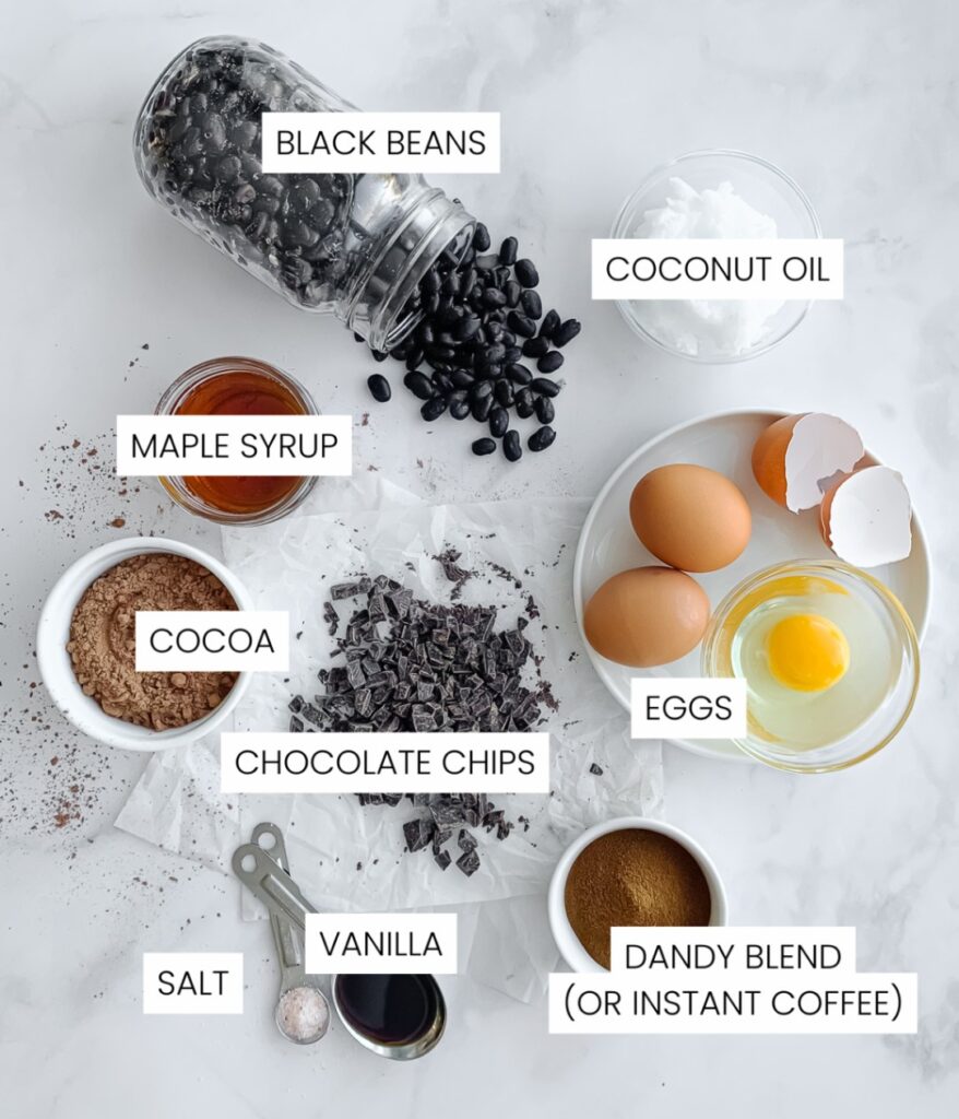 ingredients in bowls, labelled.