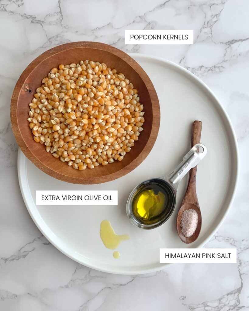 dairy free air popped popcorn ingredients with labels