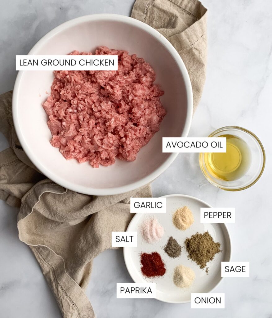 chicken breakfast sausage ingredients with labels