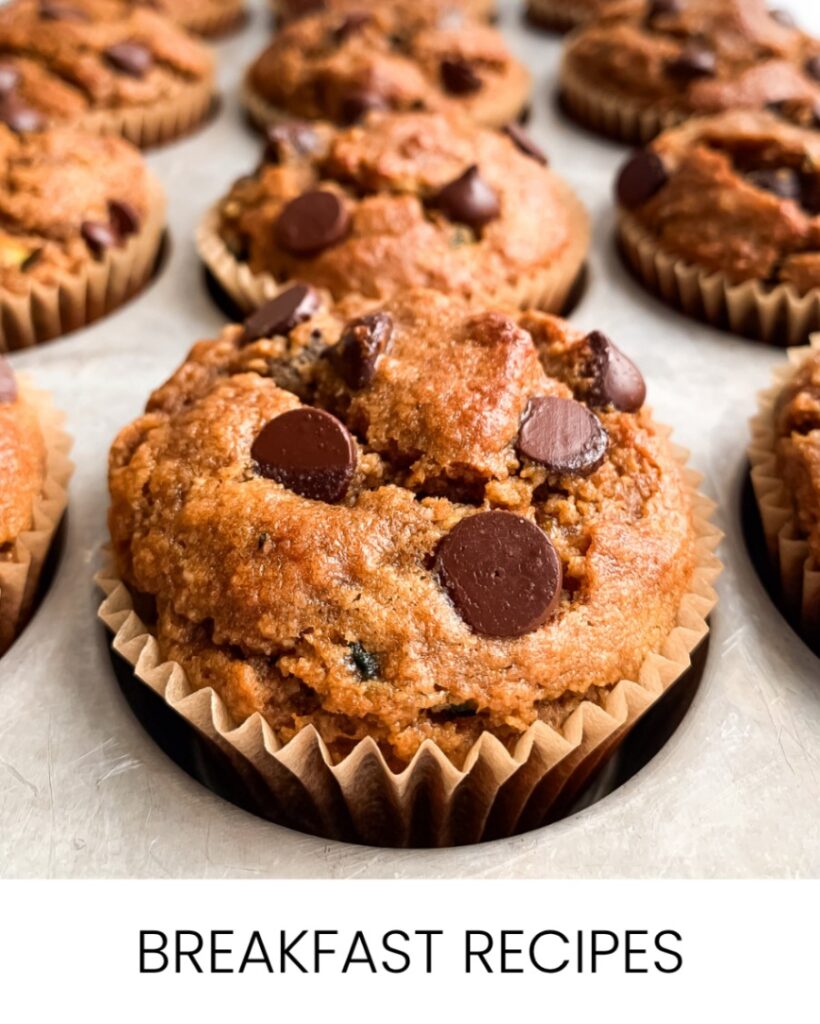 Healthy breakfast recipes including muffins, oatmeal, pancakes and family-friendly breakfast ideas