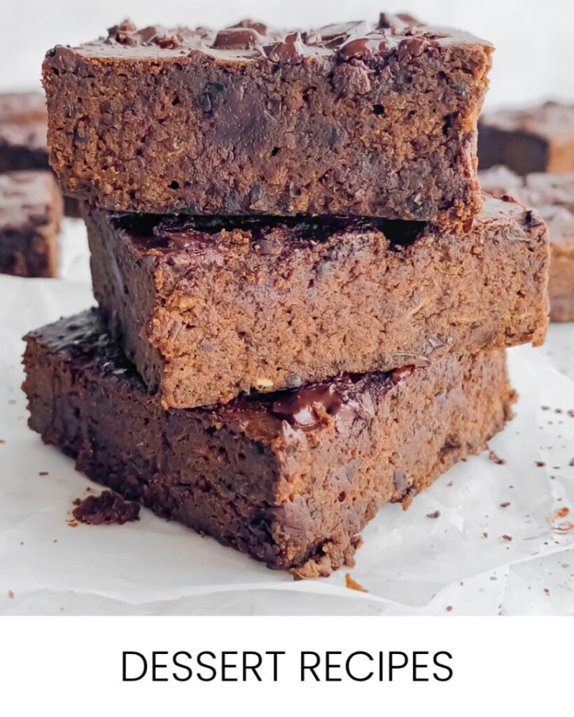 Healthy dessert recipes including brownies, cookies and balanced sweet treats